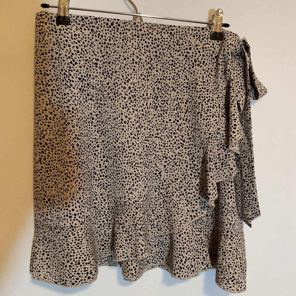 Source Unknown Black and White Patterned Mini Skirt